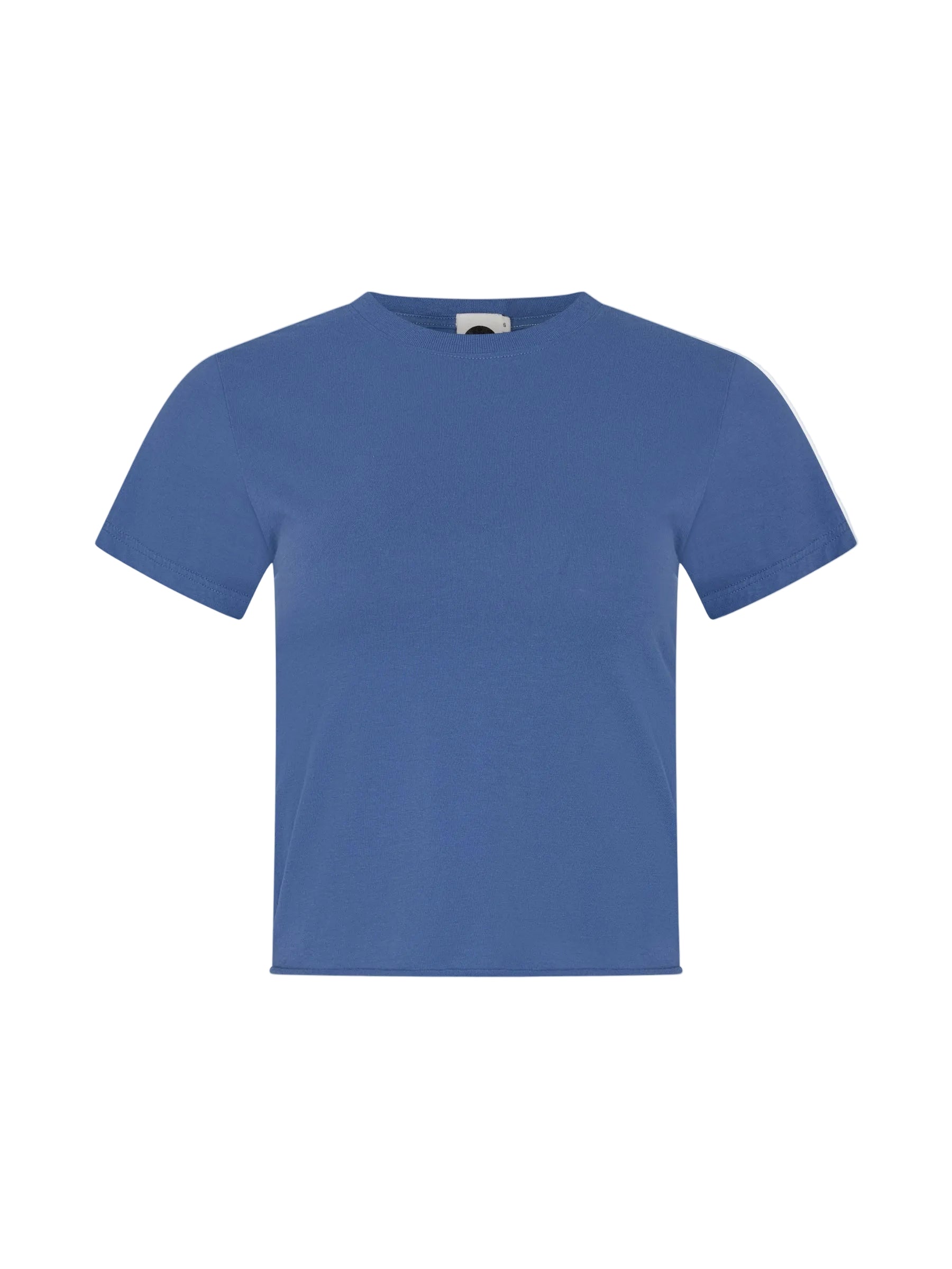 Bassike Raw Edge Baby T-Shirt in Vintage Blue