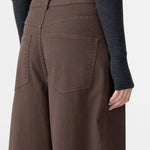 Bassike Cotton Twill Barrel Leg Pant in Chocolate Brown