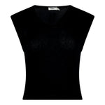 Bassike Sheer Rib V-Neck Muscle Tank in Black