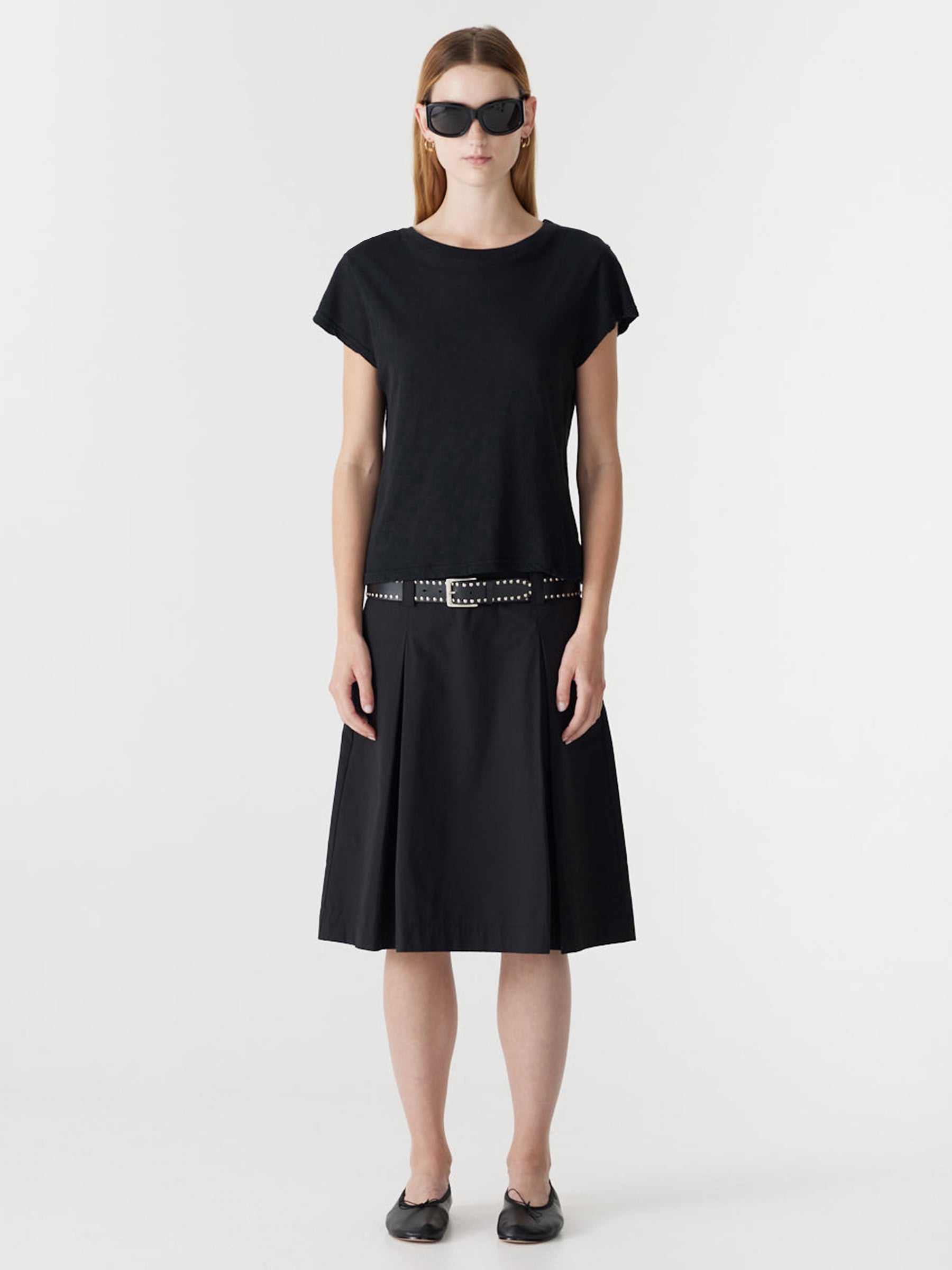Bassike Slub Heritage Baby T-Shirt in Black - side view