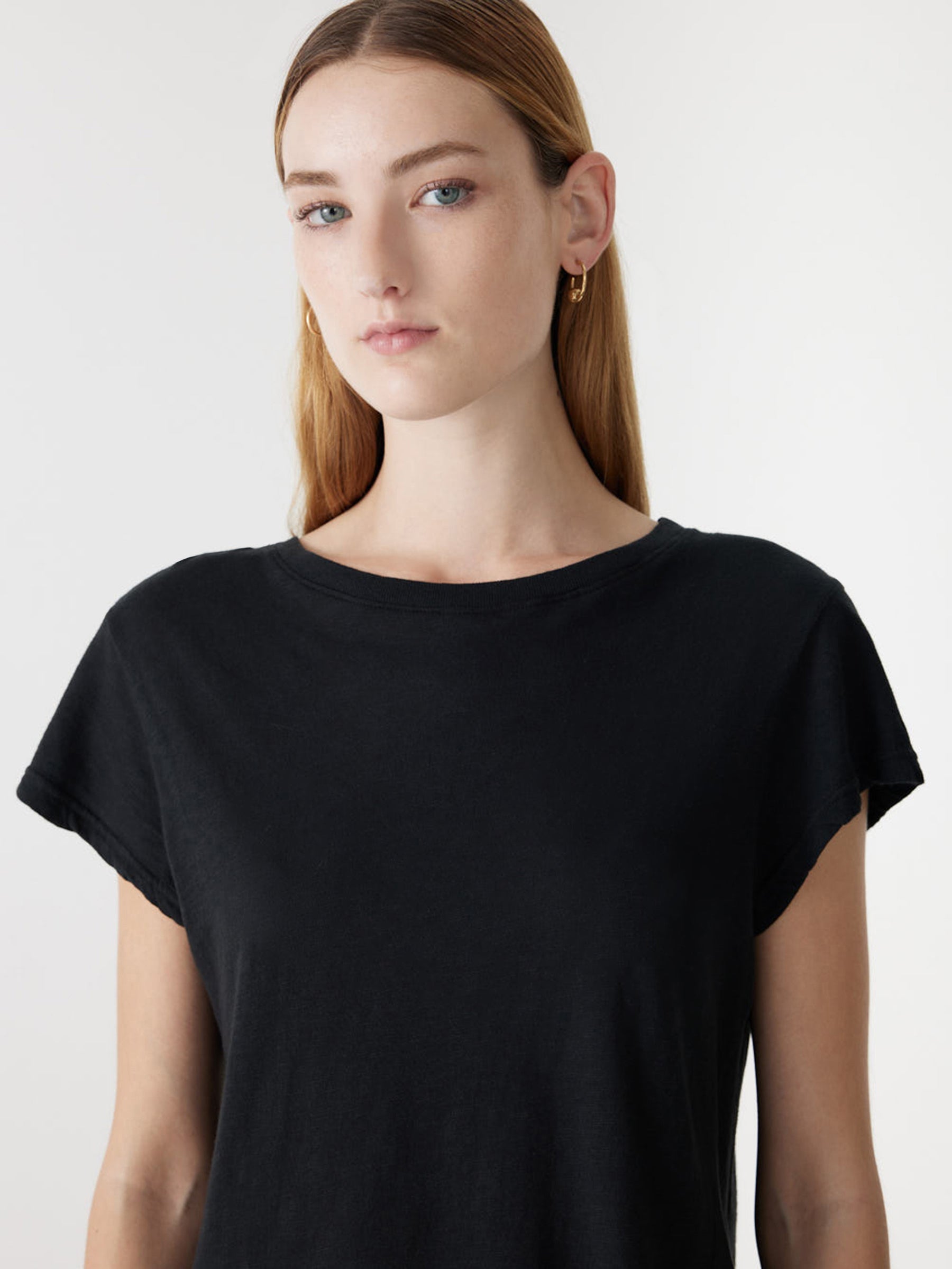 Bassike Slub Heritage Baby T-Shirt in Black - styled look
