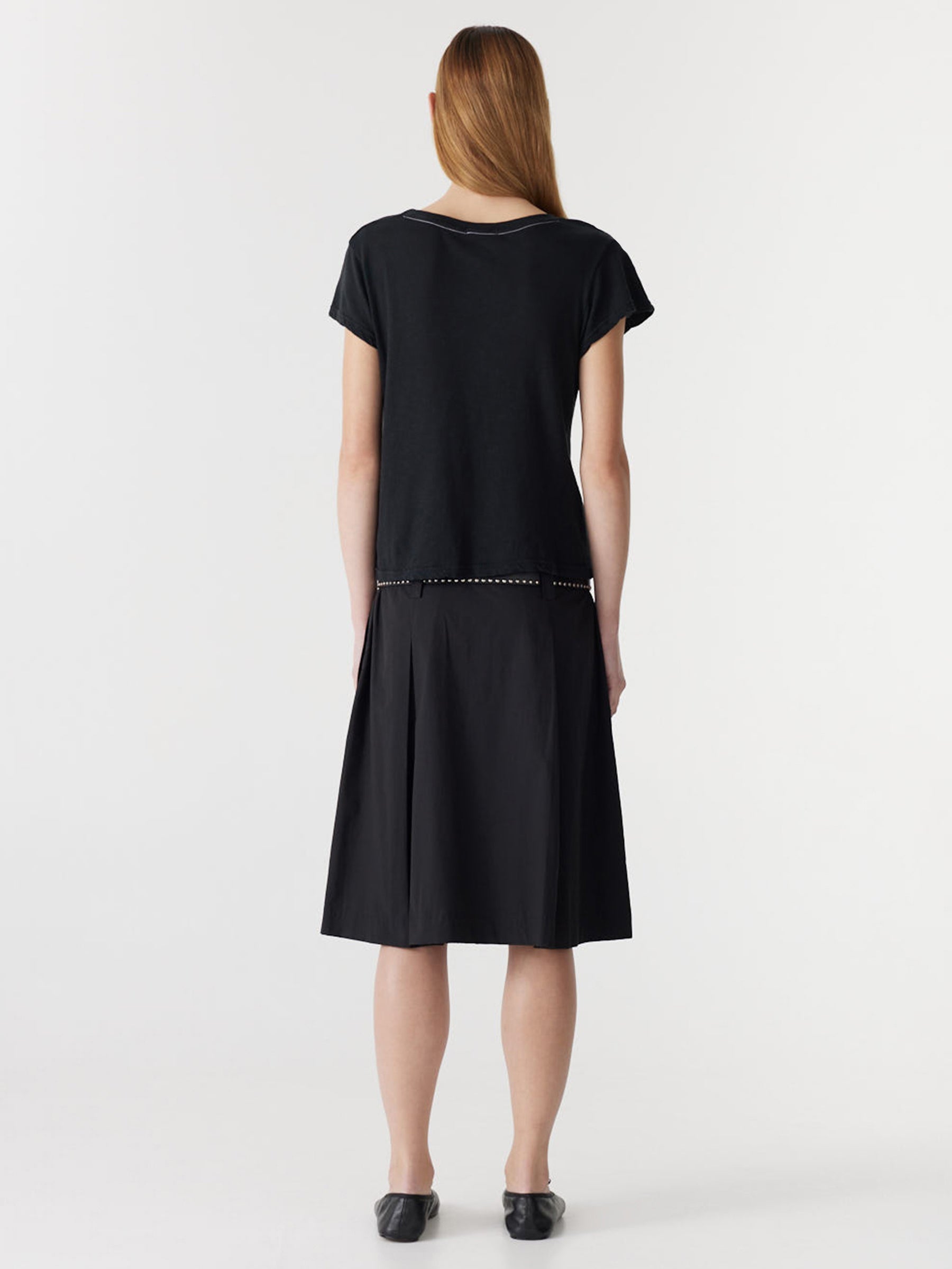 Bassike Slub Heritage Baby T-Shirt in Black - close up