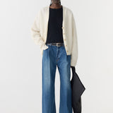 Bassike Superfine Merino Cardigan in Natural