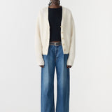 Bassike Superfine Merino Cardigan in Natural