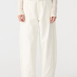 Bassike Tab Detail Twill Pant in Ecru