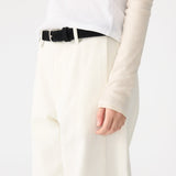 Bassike Tab Detail Twill Pant in Ecru