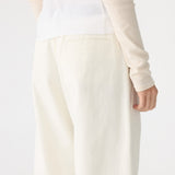 Bassike Tab Detail Twill Pant in Ecru