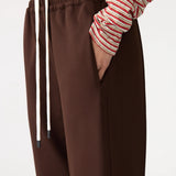 Bassike Twill Pinstitch detail pant in Carob