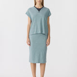 Bassike Vintage Stripe Tank in Blue and Brown Stripe