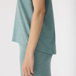 Bassike Vintage Stripe Tank in Blue and Brown Stripe - detail view