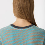 Bassike Vintage Stripe Tank in Blue and Brown Stripe - styled look