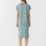 Bassike Vintage Stripe Tank in Blue and Brown Stripe - outfit inspiration
