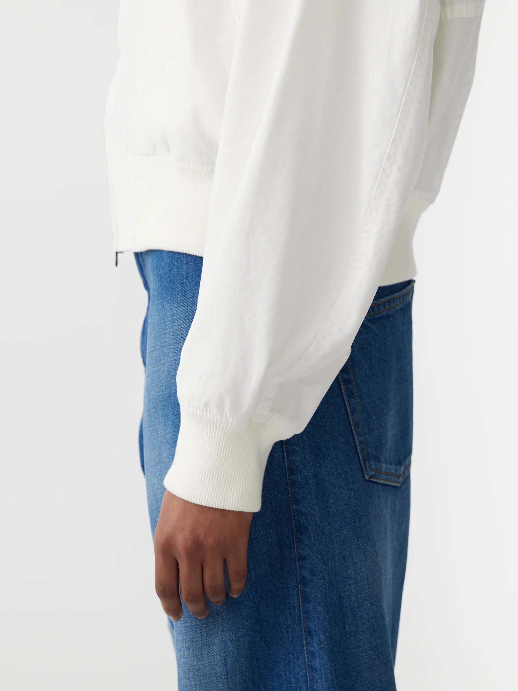 Bassike Cotton Canvas Bomber in White