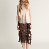 Lee Mathews Beatrice Georgette Skirt in Chocolate