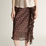 Lee Mathews Beatrice Georgette Skirt in Chocolate