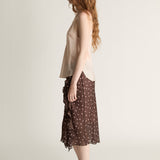 Lee Mathews Beatrice Georgette Skirt in Chocolate
