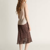 Lee Mathews Beatrice Georgette Skirt in Chocolate