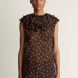 Lee Mathews Beatrice Georgette Top in Chocolate