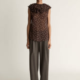 Lee Mathews Beatrice Georgette Top in Chocolate
