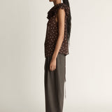 Lee Mathews Beatrice Georgette Top in Chocolate
