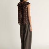 Lee Mathews Beatrice Georgette Top in Chocolate