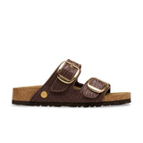 Birkenstock Arizona Big Buckle Raffia Sandal in Carafe Textile Narrow - styled look