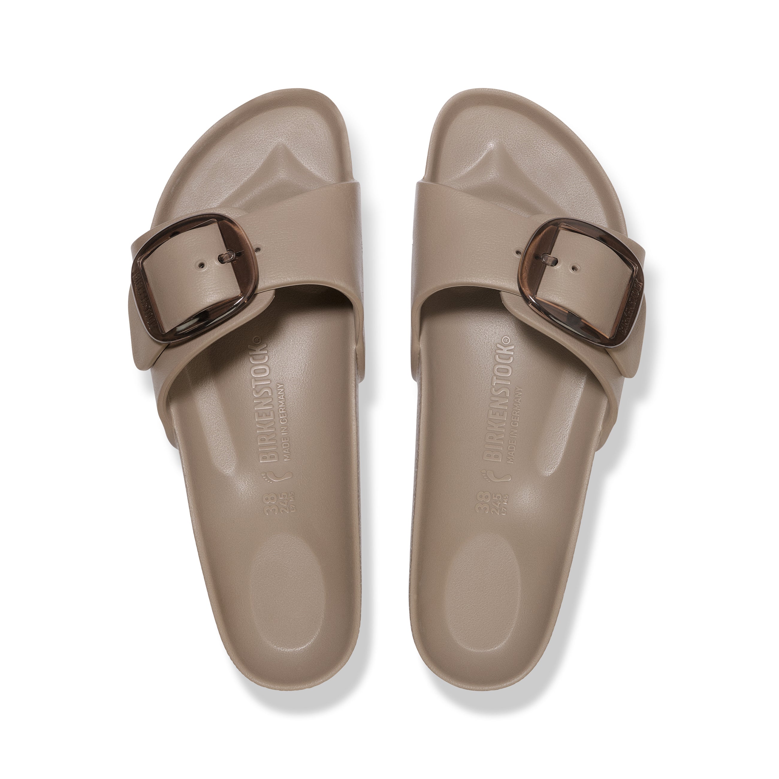 Birkenstock Madrid Big Buckle EVA Sandal in Grey Taupe Narrow - detail view