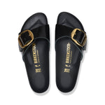 Birkenstock Madrid Big Buckle High Shine Sandal in Black Patent Narrow - detail view