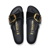 Birkenstock Madrid Big Buckle High Shine Sandal in Black Patent Narrow - detail view
