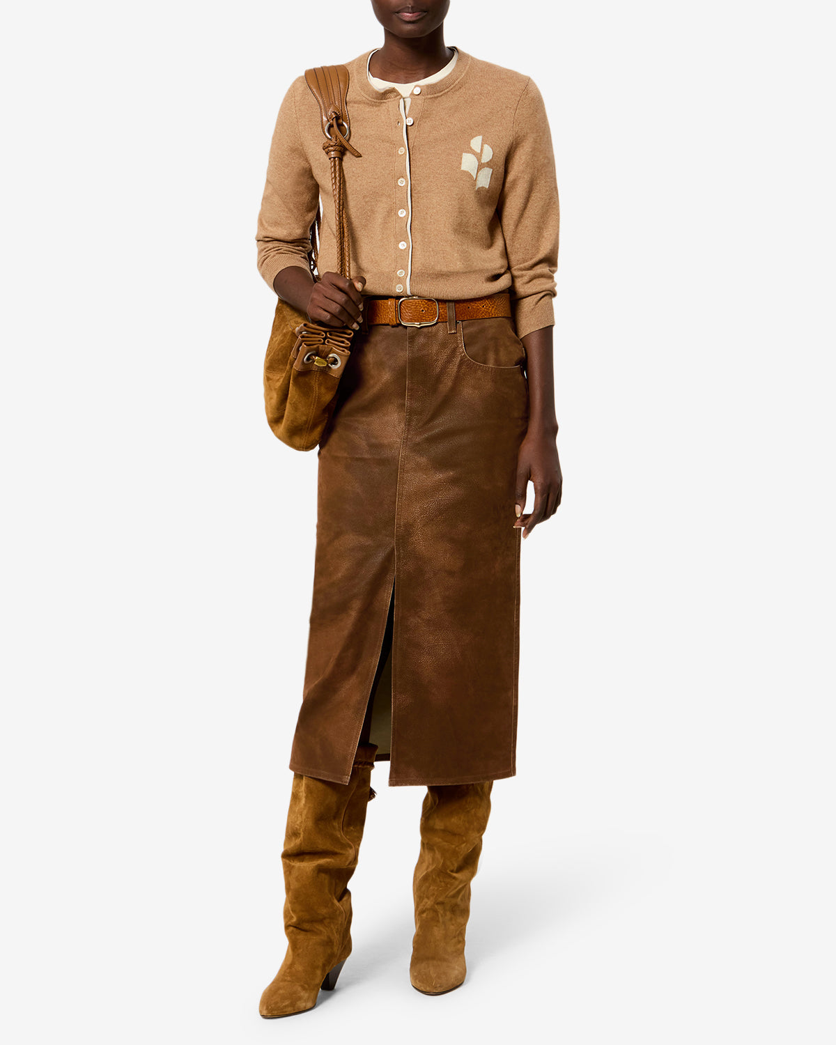Isabel Marant Bisane Skirt in Brown - side view