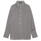 Anine Bing Bridget Shirt in White and Black Stripe