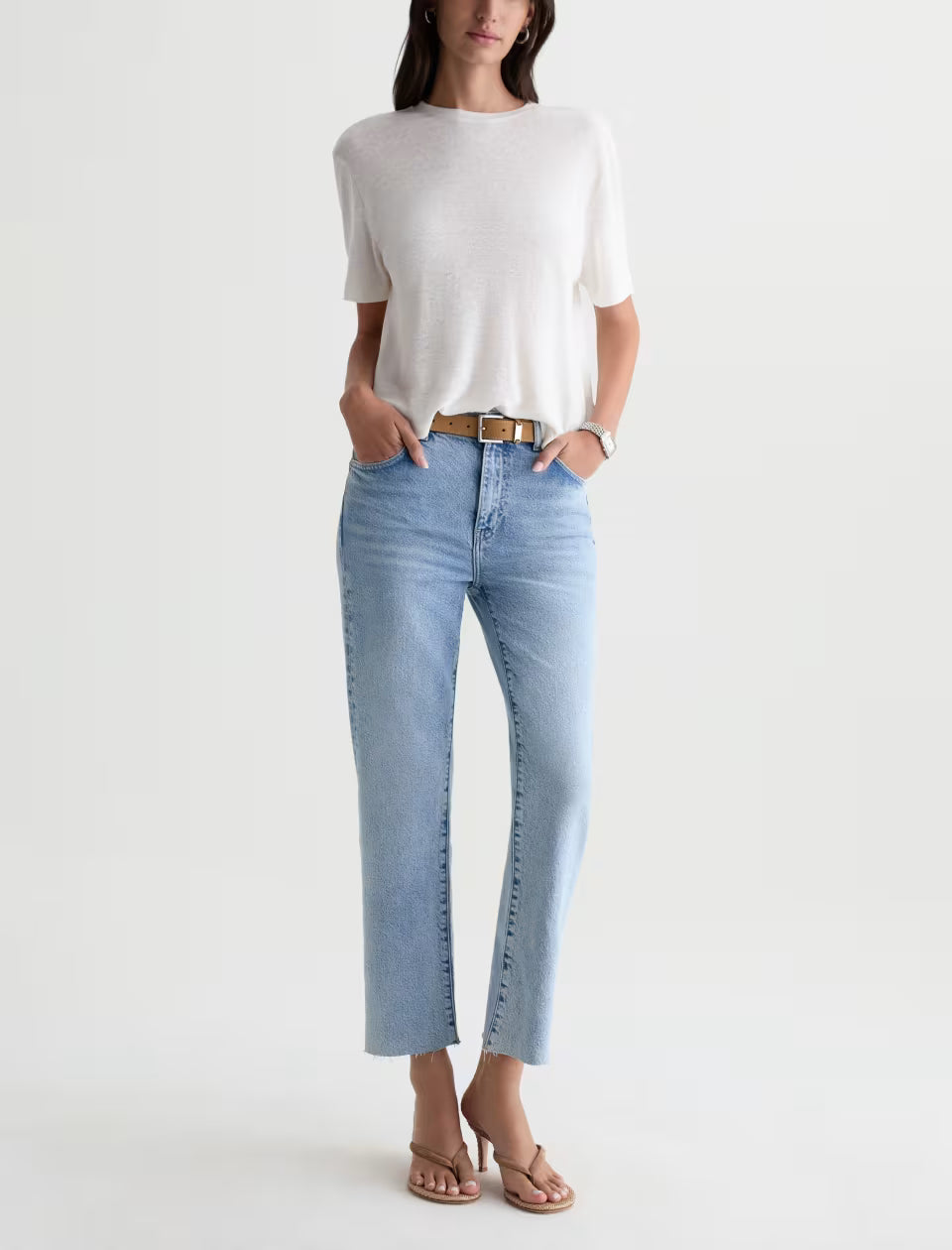Ag Jeans Brinley Crop in Gold Country - side view
