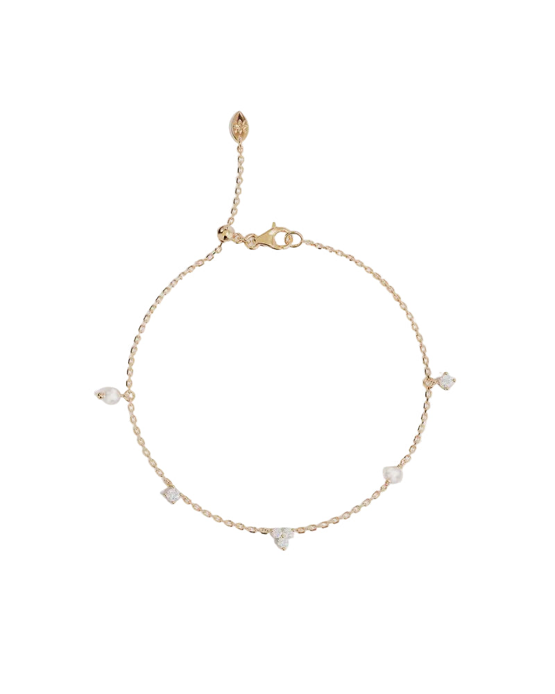By Charlotte Moonlit Bloom Pearl Bracelet in 18K Gold Vermeil