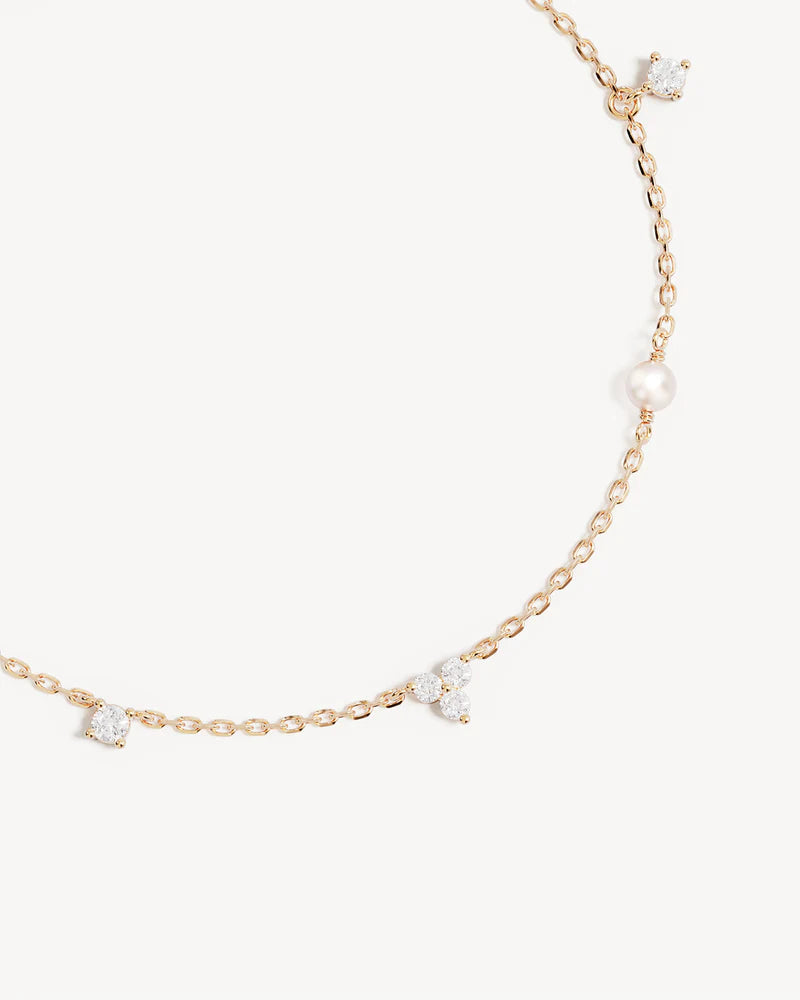 By Charlotte Moonlit Bloom Pearl Bracelet in 18K Gold Vermeil