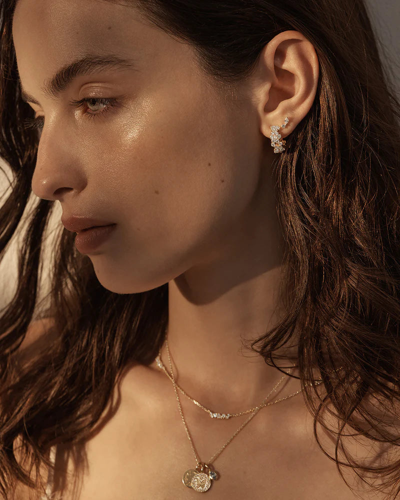 By Charlotte Crystal Dust Hoops in 18K Gold Plated