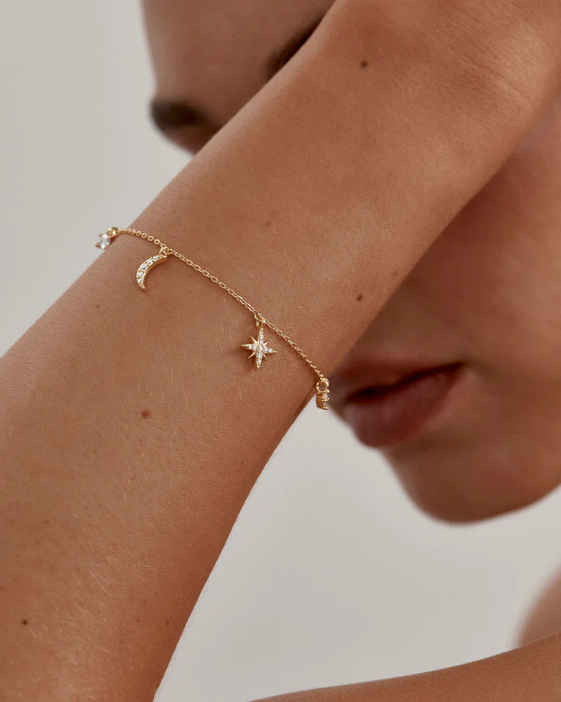 By Charlotte Celestial Skies Charm Bracelet in 18K Gold Vermeil