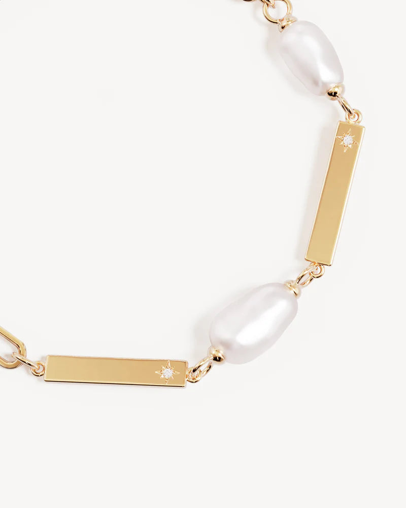 By Charlotte Connected by Love Engravable Pearl Bracelet in 18K Gold Vermeil