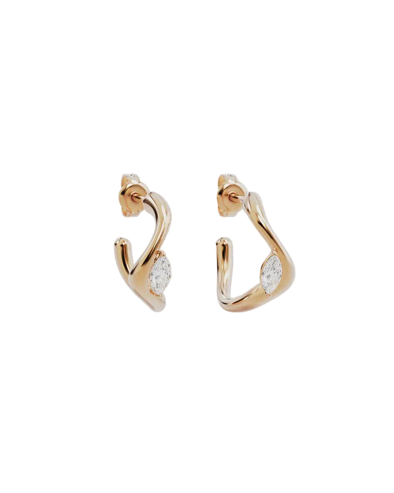 By Charlotte Crystal Wings Hoops in 18K Gold Vermeil