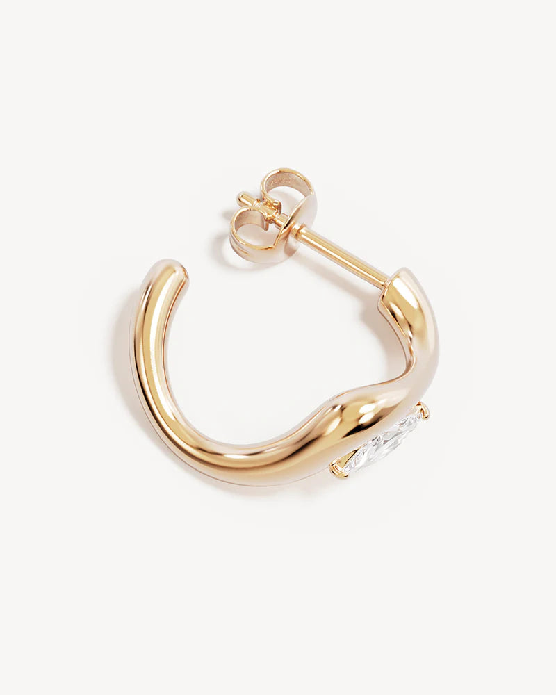 By Charlotte Crystal Wings Hoops in 18K Gold Vermeil