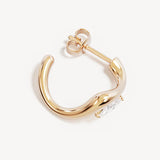 By Charlotte Crystal Wings Hoops in 18K Gold Vermeil