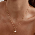 By Charlotte Love With Grace Lab-Grown Diamond Pearl Necklace in 18K Gold Vermeil