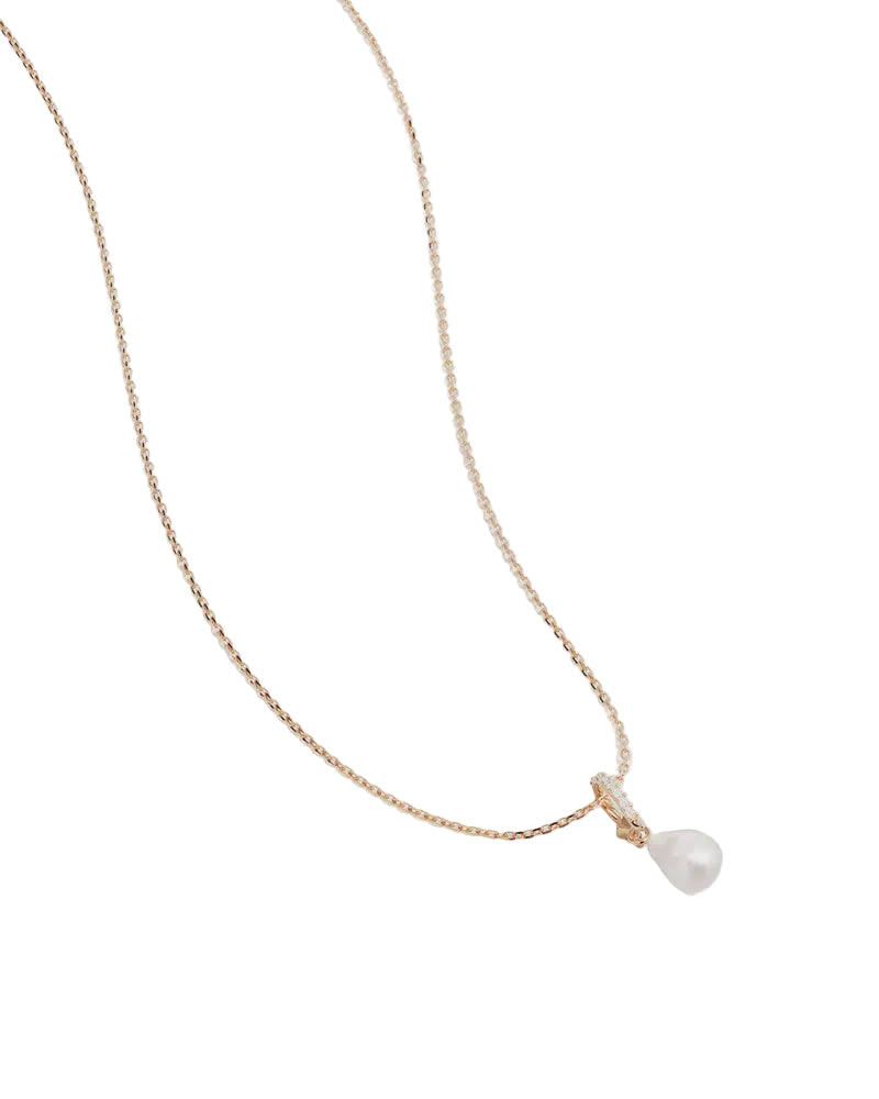 By Charlotte Love With Grace Lab-Grown Diamond Pearl Necklace in 18K Gold Vermeil