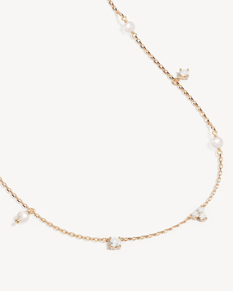 By Charlotte Moonlit Bloom Pearl Choker in 18K Gold Vermeil