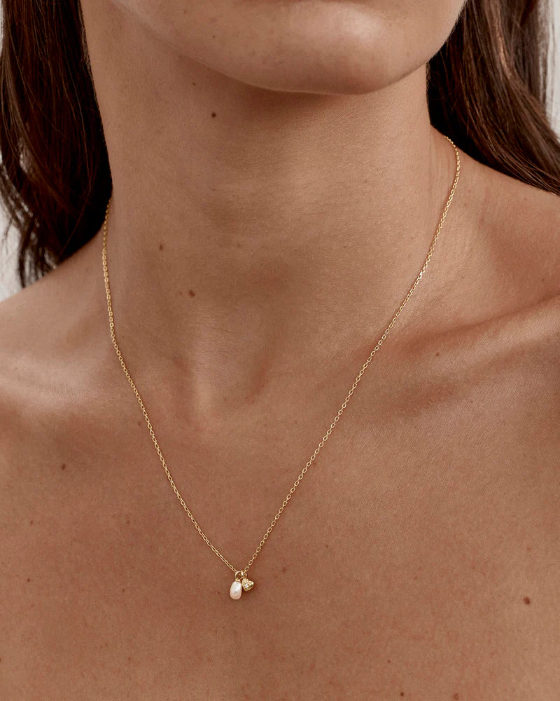 By Charlotte Under The Moonlight Pearl Necklace in 18K Gold Vermeil