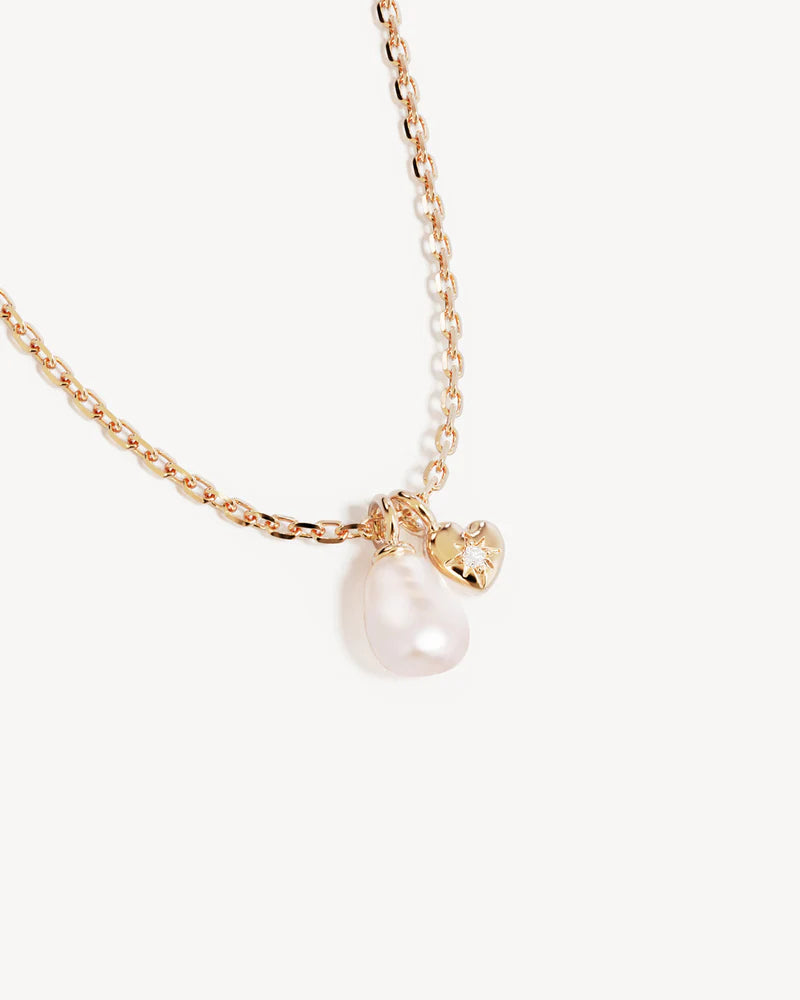 By Charlotte Under The Moonlight Pearl Necklace in 18K Gold Vermeil