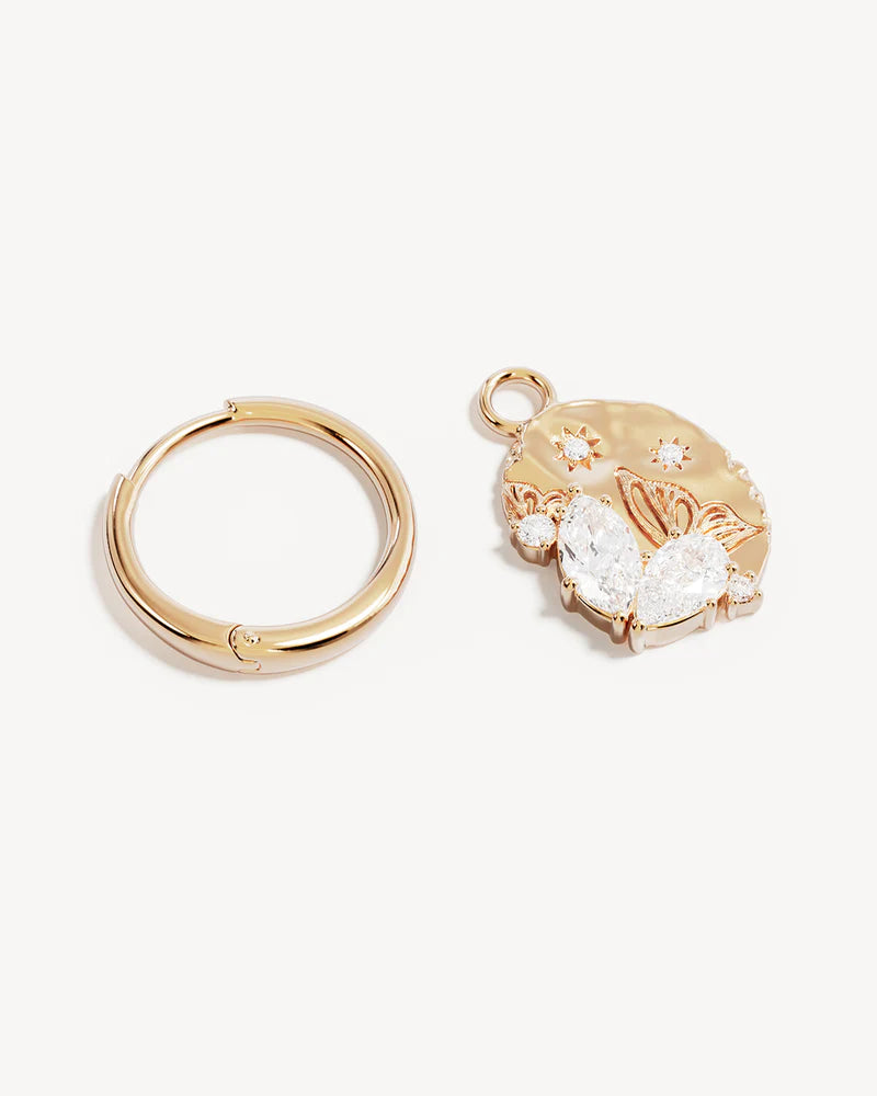 By Charlotte With Wings I Fly Hoops in 18K Gold Plated