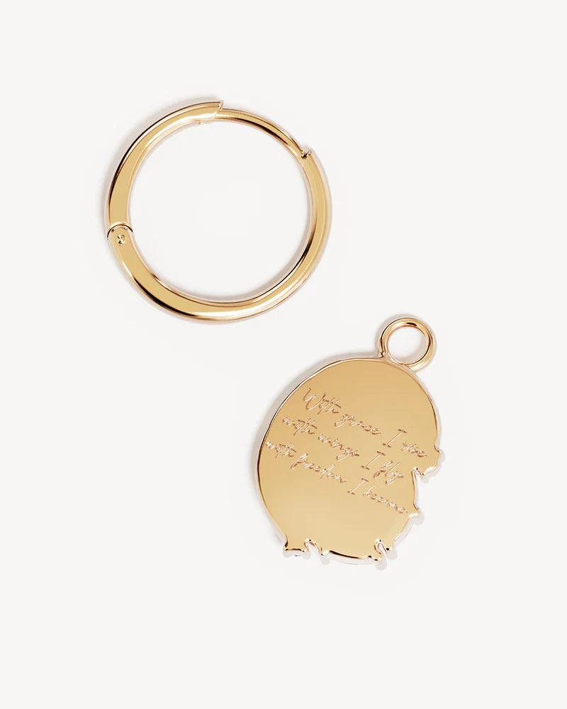 By Charlotte With Wings I Fly Hoops in 18K Gold Plated