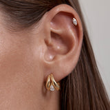 By Charlotte Celestial Path Hoops in 18k Gold Vermeil - side view