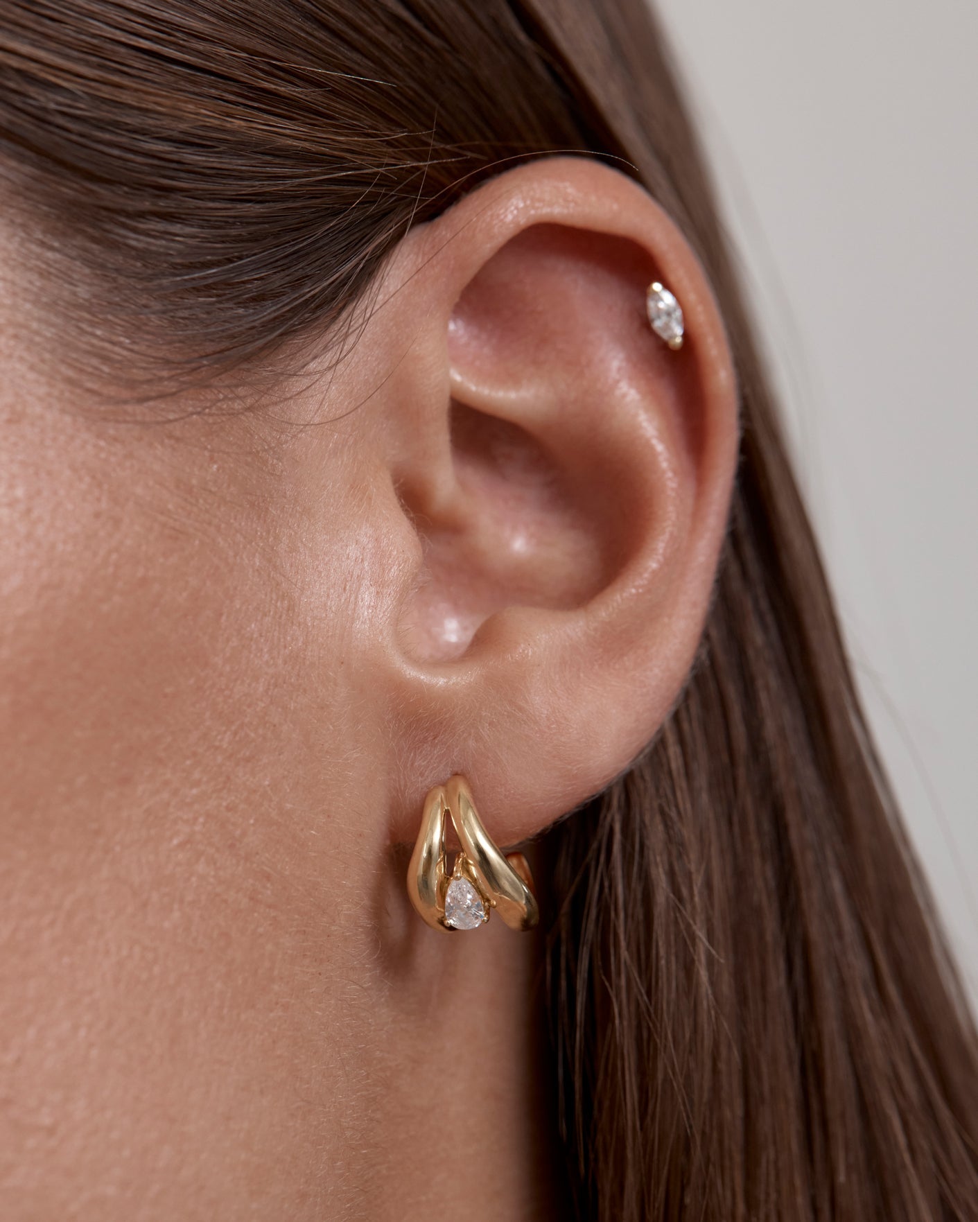 By Charlotte Celestial Path Hoops in 18k Gold Vermeil - side view