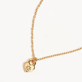 By Charlotte Crystal Lotus Heart Padlock Necklace in 18k Gold Vermeil